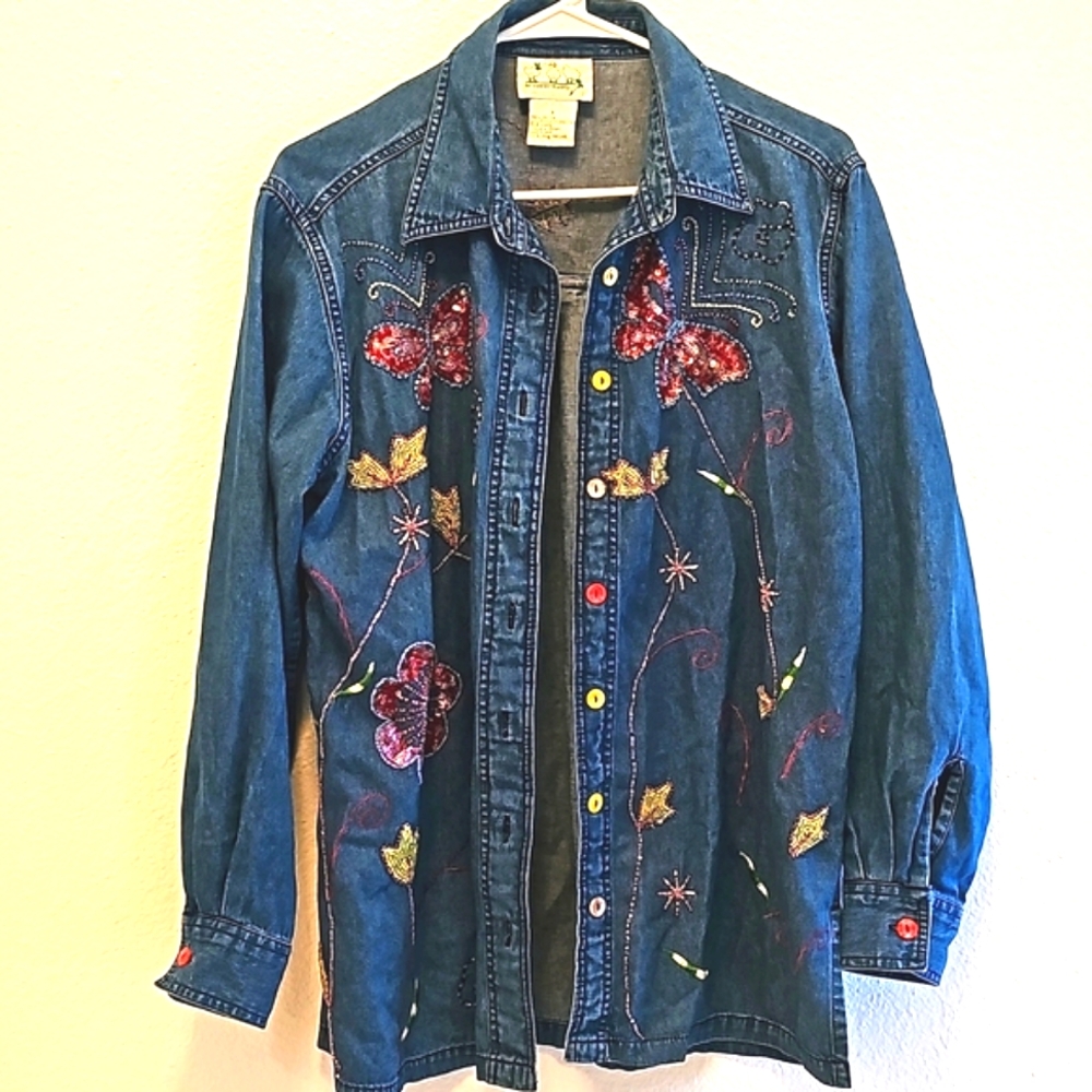 Beaded Button Down Shacket - image 4